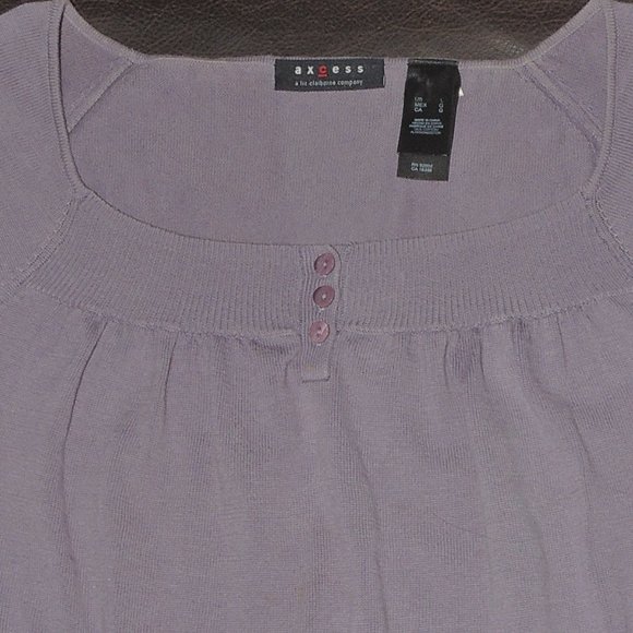 Axcess by Liz Claiborne - Slate Lavender Cap Sleeve Sits At The Waist Sweater - Picture 2 of 4